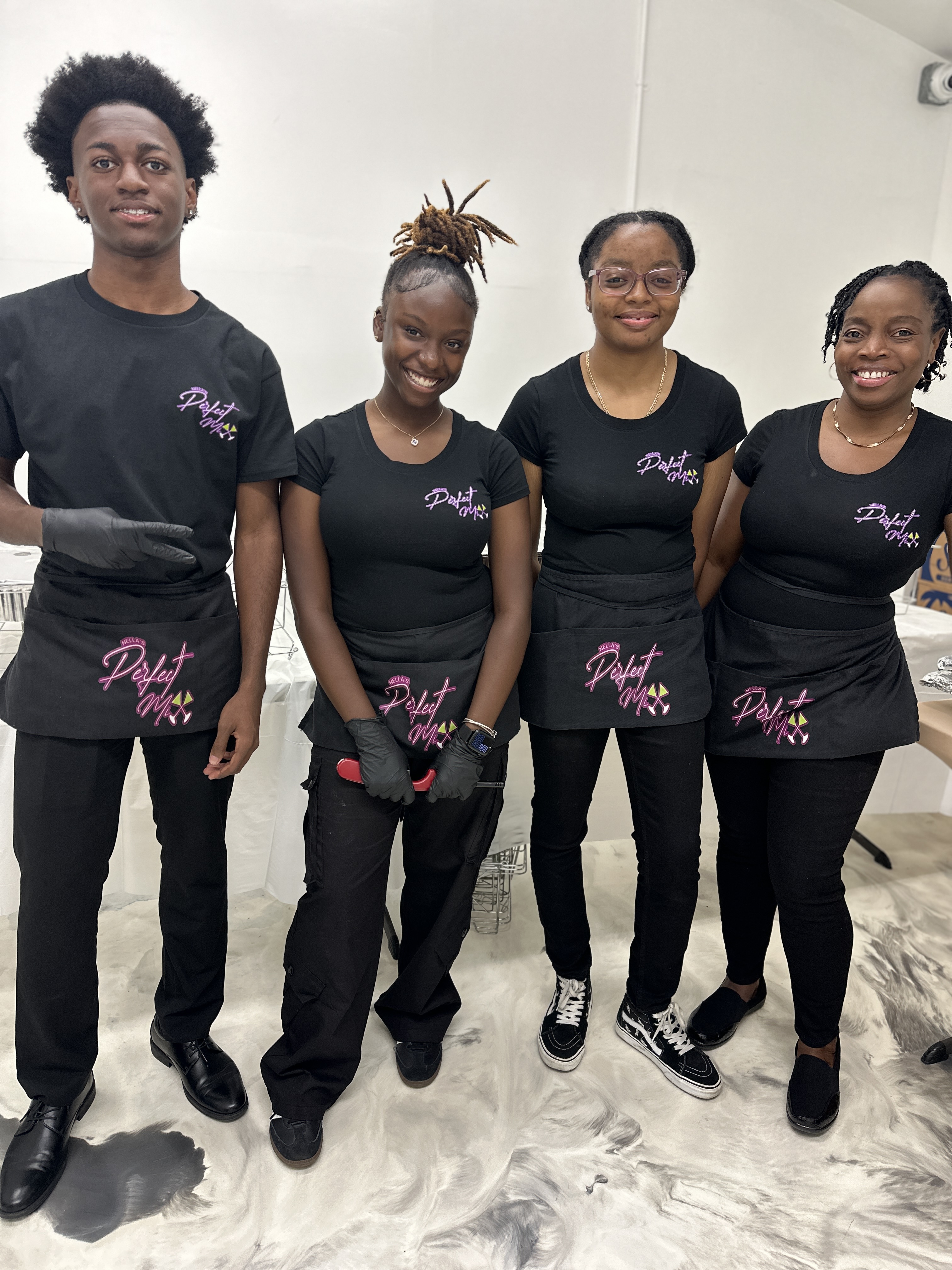 NellasPerfectMix team in branded uniforms